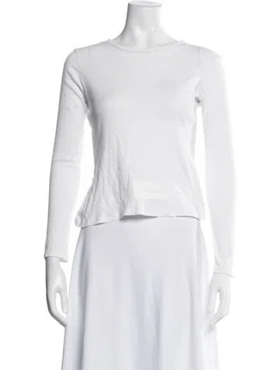 Pre-owned Flore Flore Crew Neck Long Sleeve T-shirt In White