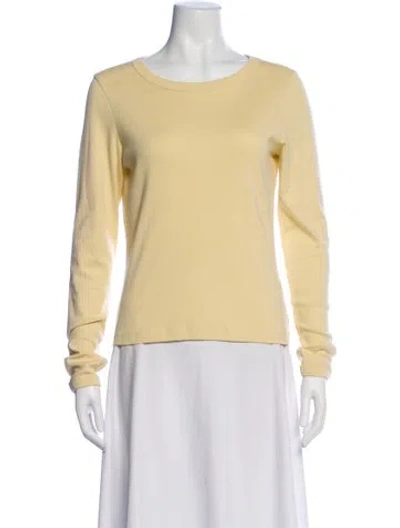Pre-owned Flore Flore Crew Neck Long Sleeve T-shirt In Yellow