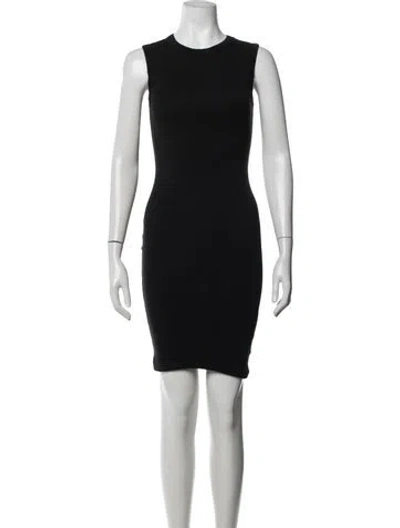 Pre-owned Flore Flore Crew Neck Mini Dress In Black