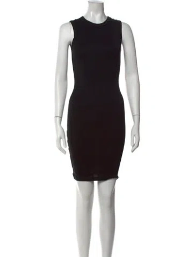 Pre-owned Flore Flore Crew Neck Mini Dress In Black