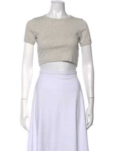 Pre-owned Flore Flore Crew Neck Short Sleeve Crop Top In Pink