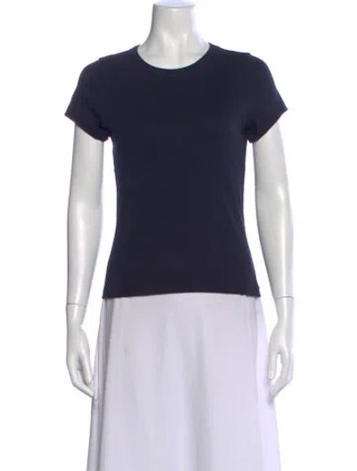 Pre-owned Flore Flore Crew Neck Short Sleeve T-shirt In Blue