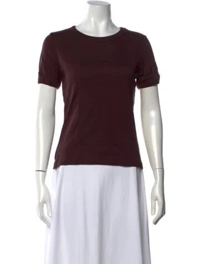 Pre-owned Flore Flore Crew Neck Short Sleeve T-shirt In Burgundy