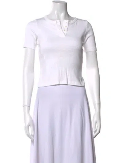Pre-owned Flore Flore Crew Neck Short Sleeve T-shirt In White