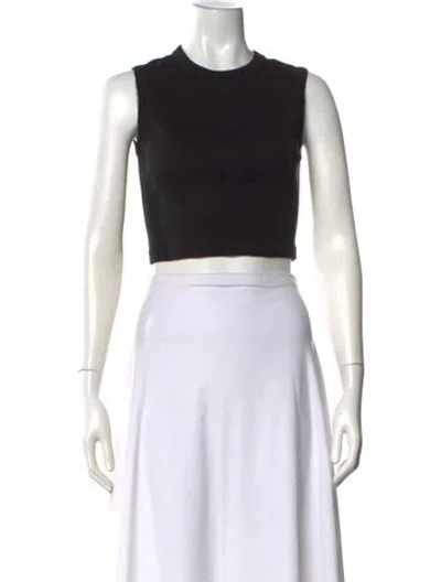 Pre-owned Flore Flore Crew Neck Sleeveless Crop Top In Brown