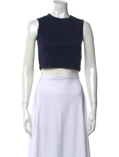 Pre-owned Flore Flore Crew Neck Sleeveless Crop Top In Grey