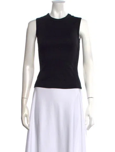 Pre-owned Flore Flore Crew Neck Sleeveless Top In Black