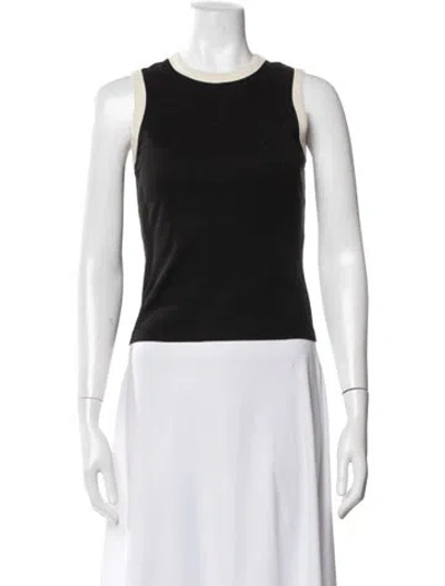 Pre-owned Flore Flore Crew Neck Sleeveless Top In Black