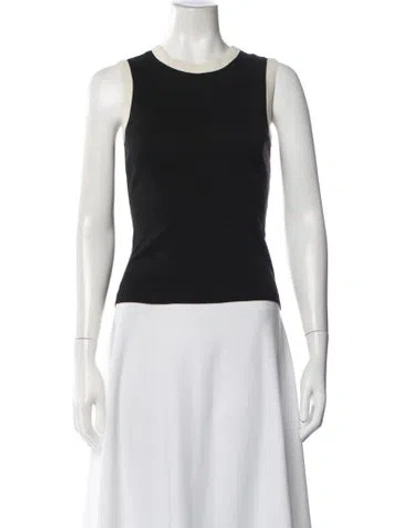 Pre-owned Flore Flore Crew Neck Sleeveless Top In Black