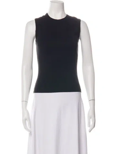 Pre-owned Flore Flore Crew Neck Sleeveless Top In Black