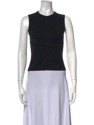Pre-owned Flore Flore Crew Neck Sleeveless Top In Black