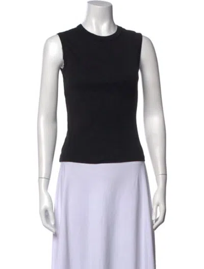 Pre-owned Flore Flore Crew Neck Sleeveless Top In Black