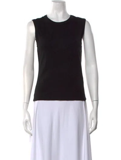 Pre-owned Flore Flore Crew Neck Sleeveless Top In Black