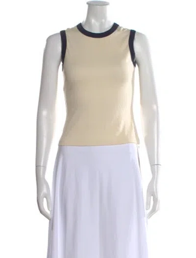 Pre-owned Flore Flore Crew Neck Sleeveless Top In Blue