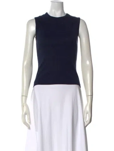 Pre-owned Flore Flore Crew Neck Sleeveless Top In Blue