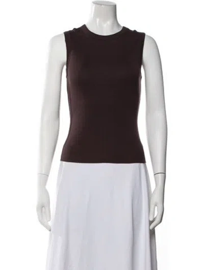 Pre-owned Flore Flore Crew Neck Sleeveless Top In Brown