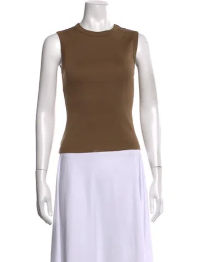 Pre-owned Flore Flore Crew Neck Sleeveless Top In Brown