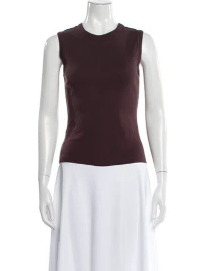 Pre-owned Flore Flore Crew Neck Sleeveless Top In Burgundy