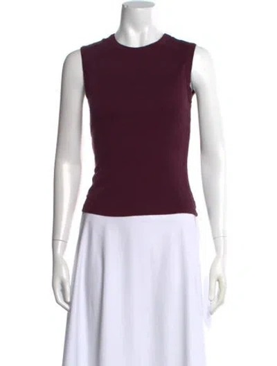 Pre-owned Flore Flore Crew Neck Sleeveless Top In Burgundy
