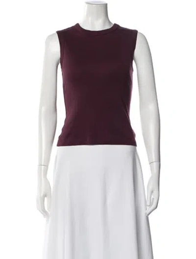 Pre-owned Flore Flore Crew Neck Sleeveless Top In Burgundy