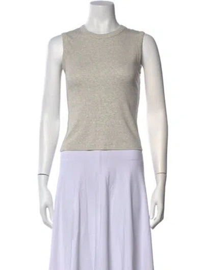 Pre-owned Flore Flore Crew Neck Sleeveless Top In Grey