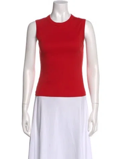 Pre-owned Flore Flore Crew Neck Sleeveless Top In Red