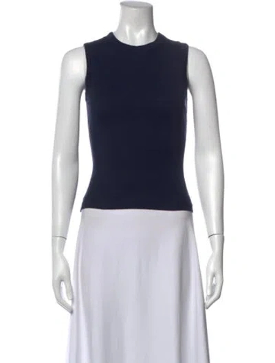 Pre-owned Flore Flore Crew Neck Sleeveless Top W/ Tags In Blue