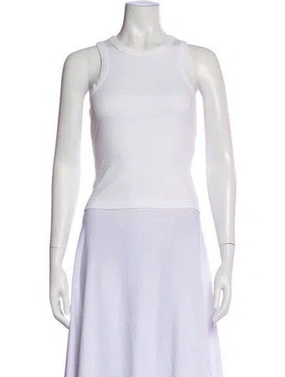 Pre-owned Flore Flore Crew Neck Sleeveless Top In White
