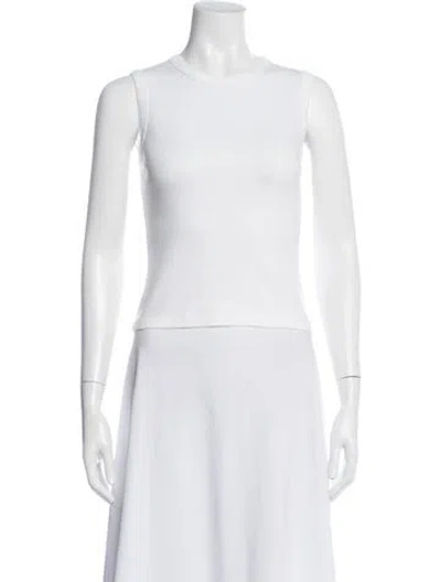 Pre-owned Flore Flore Crew Neck Sleeveless Top In White