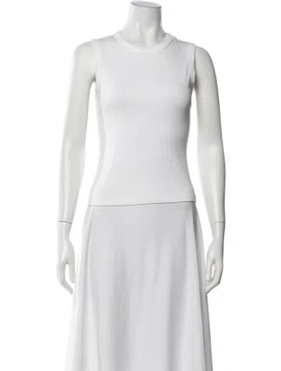 Pre-owned Flore Flore Crew Neck Sleeveless Top In White