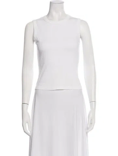 Pre-owned Flore Flore Crew Neck Sleeveless Top In White