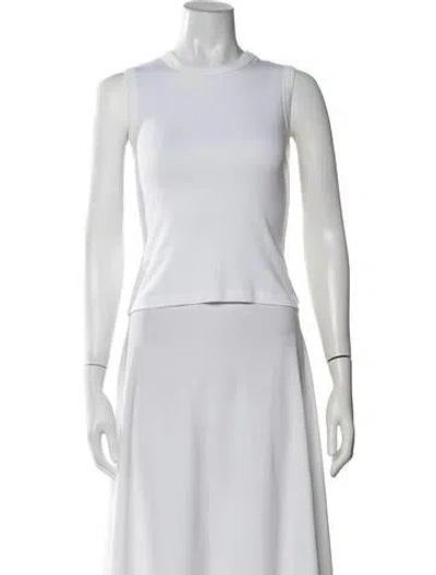 Pre-owned Flore Flore Crew Neck Sleeveless Top In White