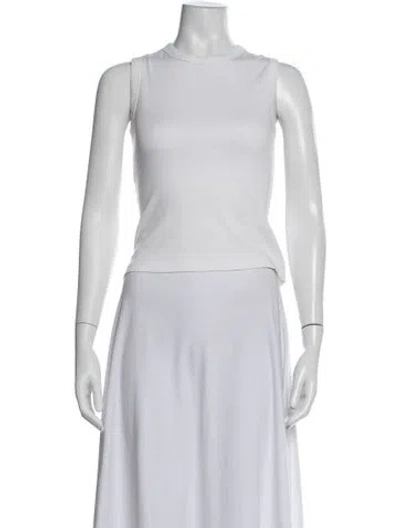 Pre-owned Flore Flore Crew Neck Sleeveless Top In White