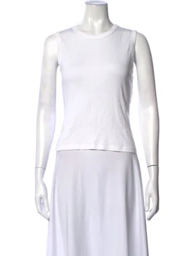 Pre-owned Flore Flore Crew Neck Sleeveless Top In White