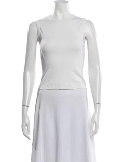 Pre-owned Flore Flore Crew Neck Sleeveless Top In White