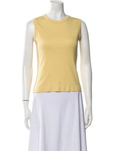 Pre-owned Flore Flore Crew Neck Sleeveless Top In Yellow