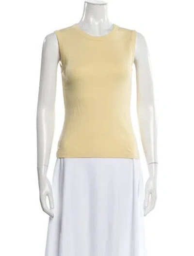 Pre-owned Flore Flore Crew Neck Sleeveless Top In Yellow