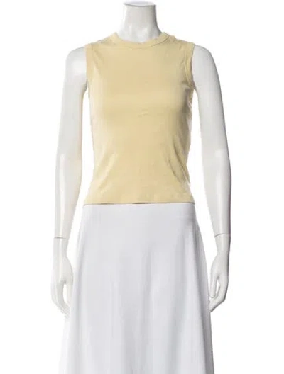 Pre-owned Flore Flore Crew Neck Sleeveless Top In Yellow