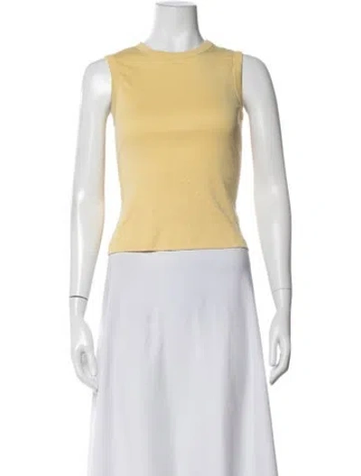 Pre-owned Flore Flore Crew Neck Sleeveless Top In Yellow