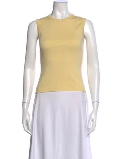 Pre-owned Flore Flore Crew Neck Sleeveless Top In Yellow