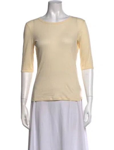 Pre-owned Flore Flore Crew Neck Three-quarter Sleeve T-shirt In Neutrals