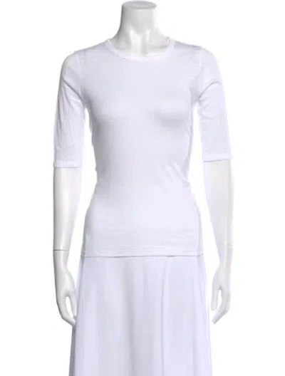 Pre-owned Flore Flore Crew Neck Three-quarter Sleeve T-shirt In White