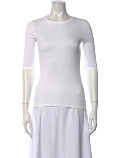 Pre-owned Flore Flore Crew Neck Three-quarter Sleeve T-shirt In White