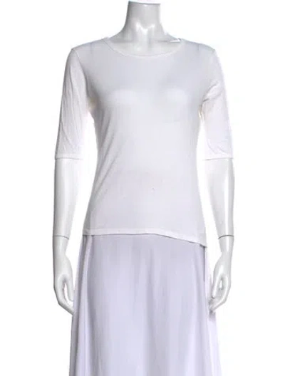 Pre-owned Flore Flore Crew Neck Three-quarter Sleeve T-shirt In White