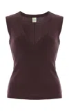 Flore Flore Dewi Ribbed Cotton Tank Top In Brown