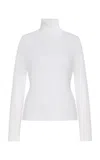 Flore Flore Dinah Cotton Turtleneck Top In White