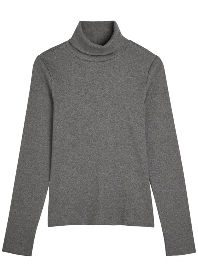 Flore Flore Dinah Turtleneck Cotton Top In Gray