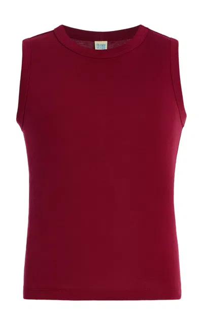Flore Flore Esmé Cotton Tank Top In Burgundy
