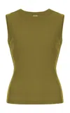 Flore Flore Esmé Organic Cotton Tank Top In Green