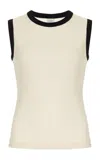Flore Flore Navy & Off-white Esmé Tank Top In Black,white